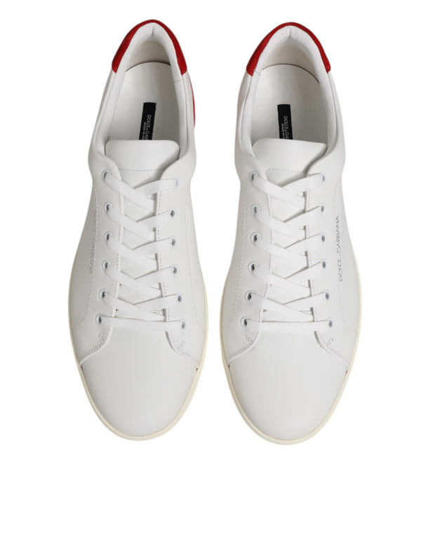 Weiß Rot Leder Low Top Männer Turnschuhe Schuhe