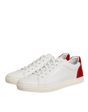 Weiß Rot Leder Low Top Männer Turnschuhe Schuhe