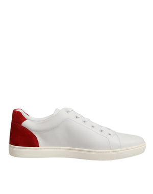 Weiß Rot Leder Low Top Männer Turnschuhe Schuhe