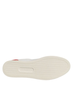 Weiß Rot Leder Low Top Männer Turnschuhe Schuhe