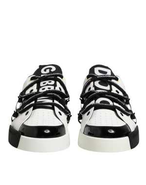 Weiß Leder Logo Portofino Turnschuhe Schuhe