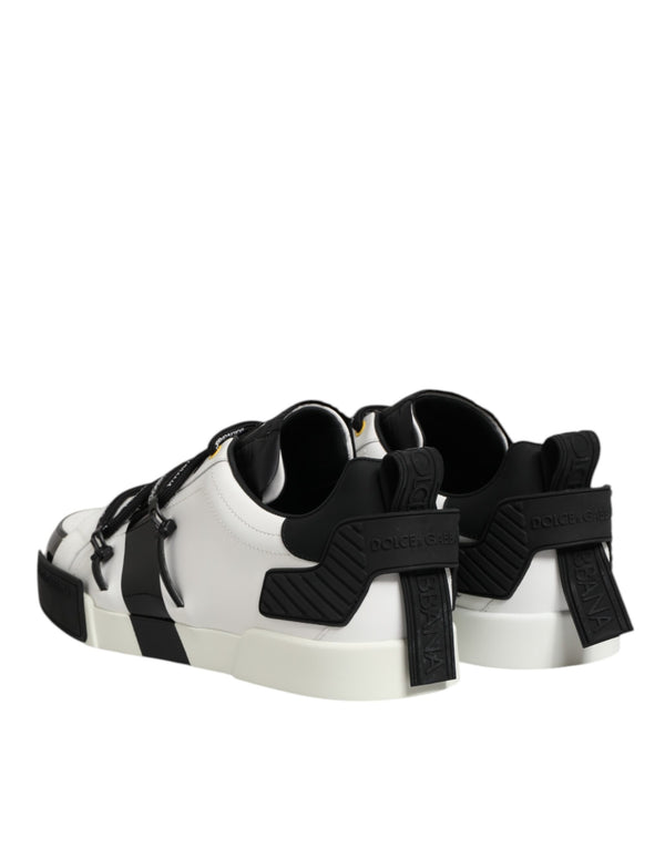 Weiß Leder Logo Portofino Turnschuhe Schuhe