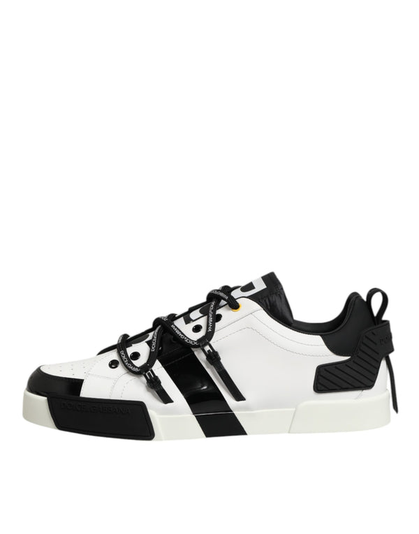 Weiß Leder Logo Portofino Turnschuhe Schuhe