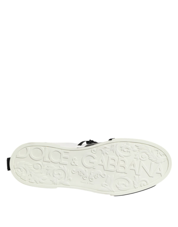 Weiß Leder Logo Portofino Turnschuhe Schuhe