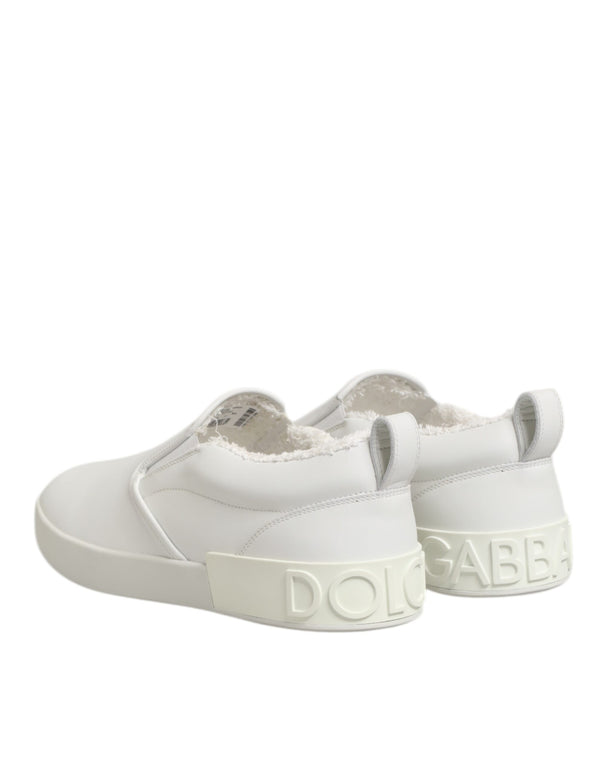 Weiß Leder Low Top Slip On Turnschuhe Schuhe
