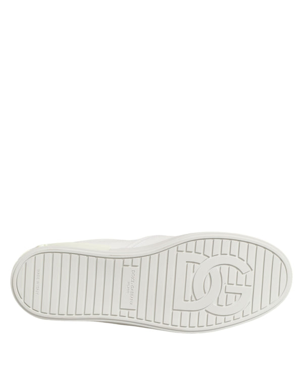 Weiß Leder Low Top Slip On Turnschuhe Schuhe