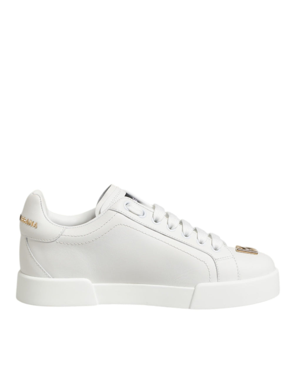 Weiß DG Leder Low Top Sneakers Schuhe