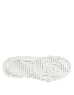 Weiß DG Leder Low Top Sneakers Schuhe