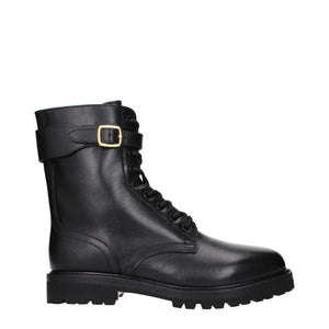 Schwarze Lederstiefeletten