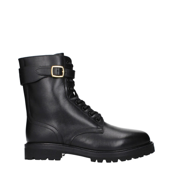 Schwarze Lederstiefeletten