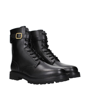 Schwarze Lederstiefeletten
