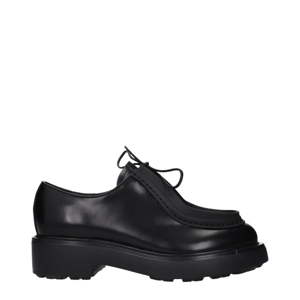 Schwarze Leder Oxfords und Derbies