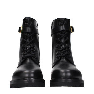 Schwarze Lederstiefeletten