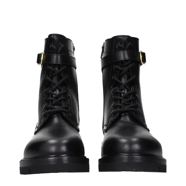 Schwarze Lederstiefeletten