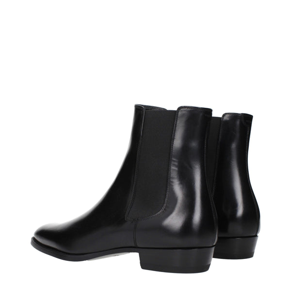 Schwarze Lederstiefeletten