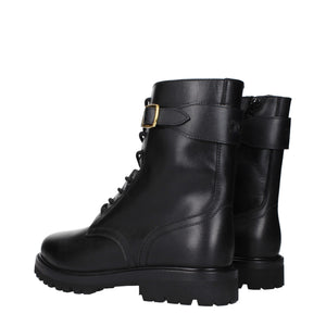 Schwarze Lederstiefeletten