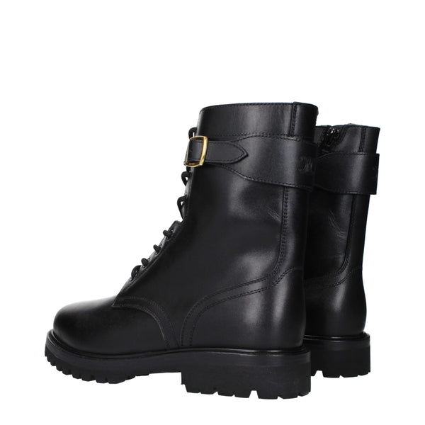 Schwarze Lederstiefeletten