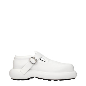 Weiße Leder Slipper