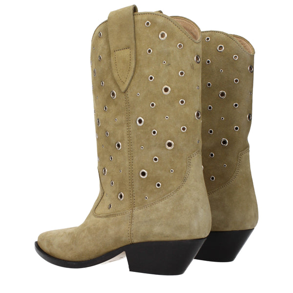 Beige Lederstiefeletten
