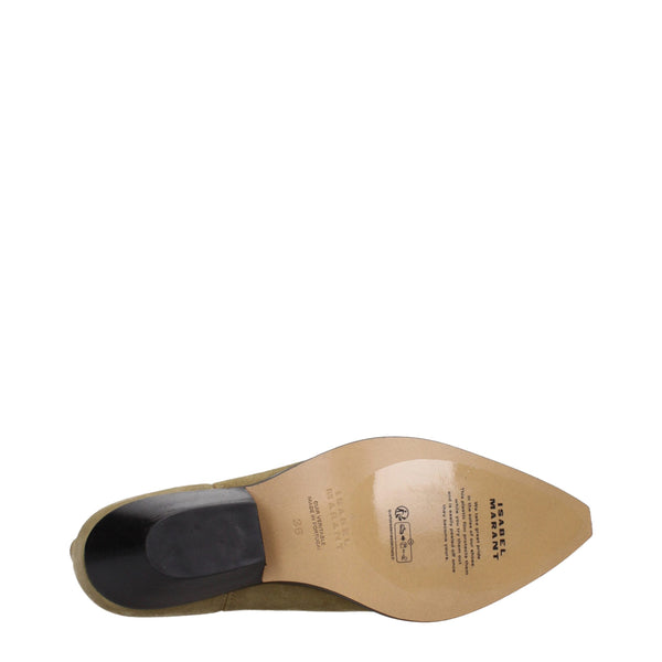 Beige Lederstiefeletten