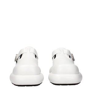 Weiße Leder Slipper