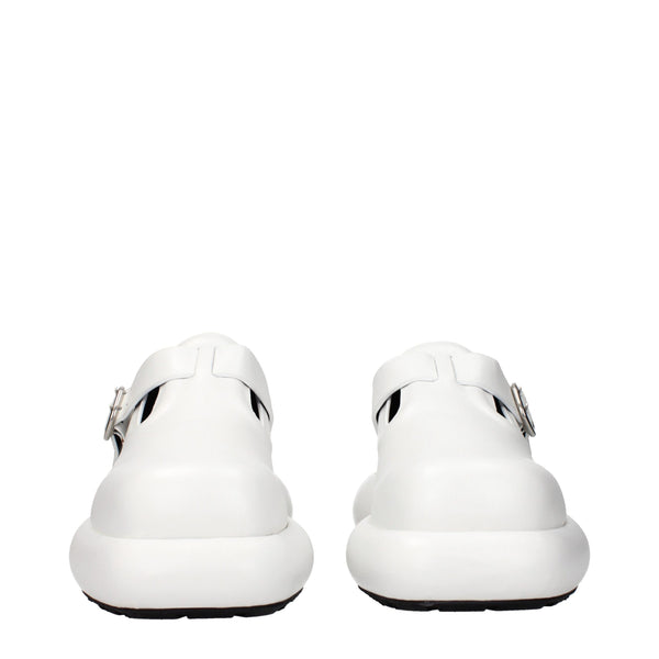 Weiße Leder Slipper