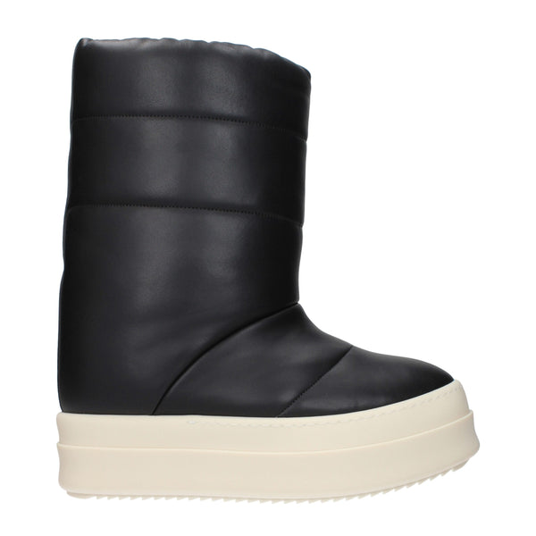 Schwarze Lederstiefeletten
