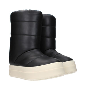 Schwarze Lederstiefeletten