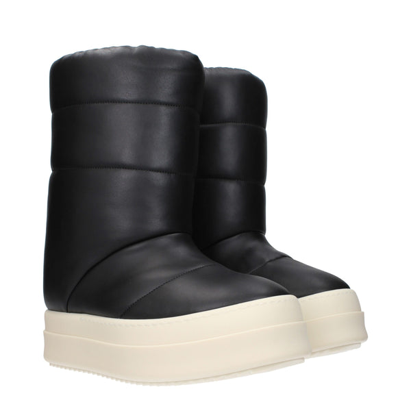 Schwarze Lederstiefeletten