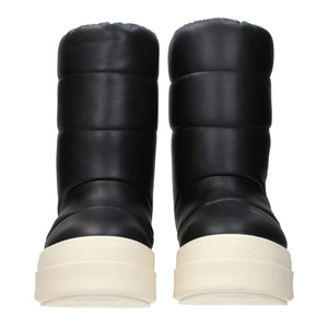 Schwarze Lederstiefeletten