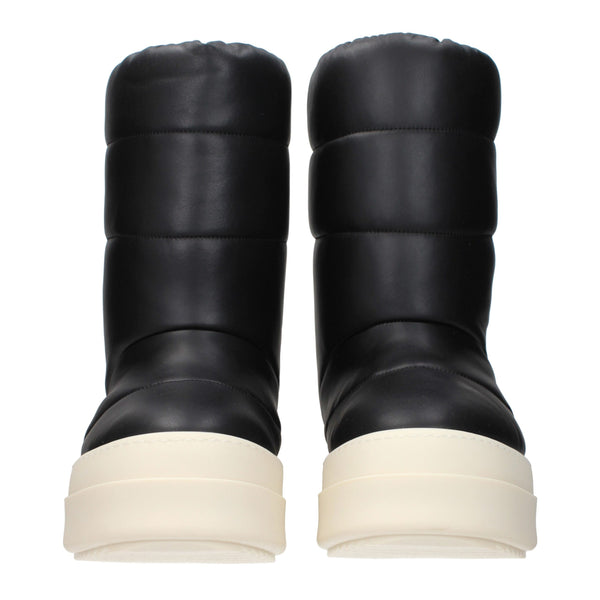 Schwarze Lederstiefeletten