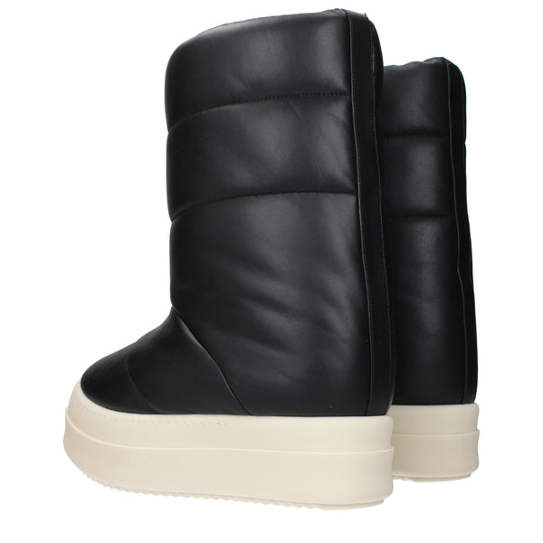 Schwarze Lederstiefeletten