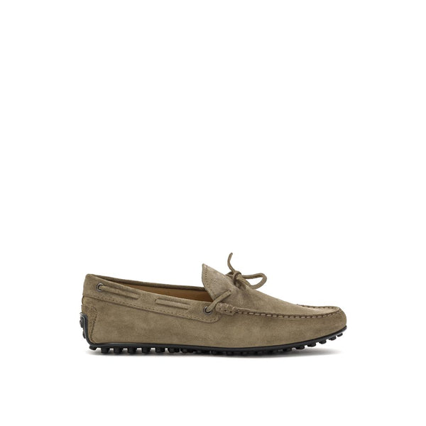 Beige Wildleder Mokassin