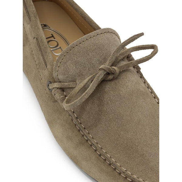 Beige Wildleder Mokassin