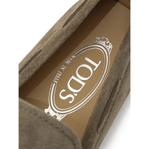 Beige Wildleder Mokassin