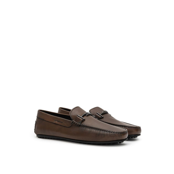 Brauner Leder-Mokassin