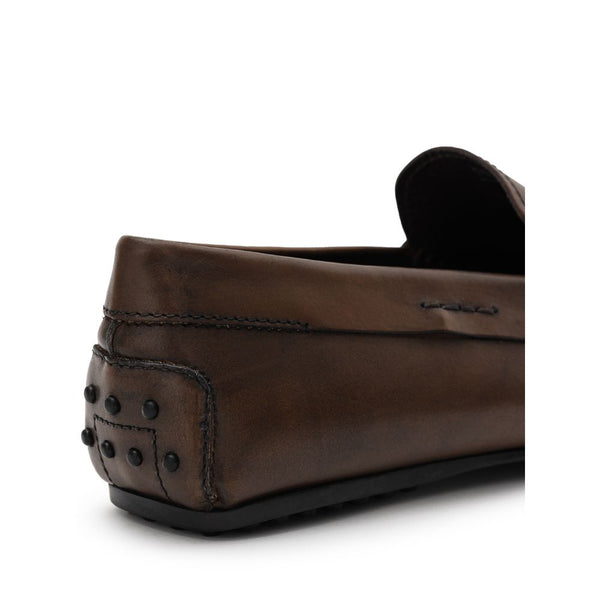 Brauner Leder-Mokassin