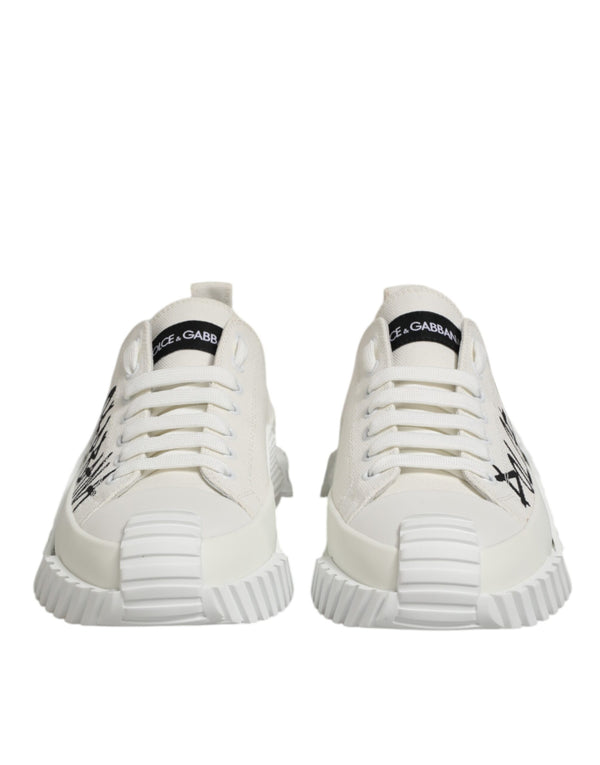 Weiß Baumwolle NS1 Low Top Sneaker Schuhe
