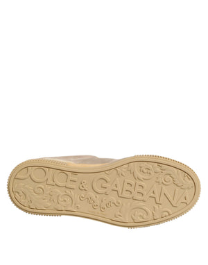 Beige Leder Miami Low Top Sneakers Männer Schuhe