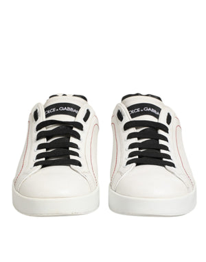 Weiß Schwarz Leder Low Top Sneaker Schuhe