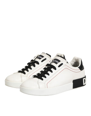 Weiß Schwarz Leder Low Top Sneaker Schuhe