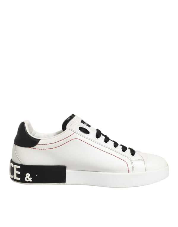 Weiß Schwarz Leder Low Top Sneaker Schuhe