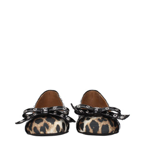 Braune Stoff-Ballett-Flats