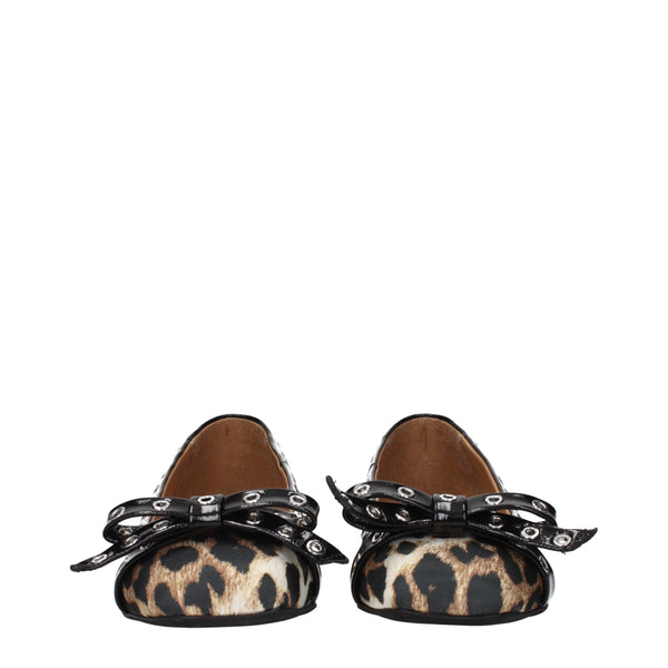 Braune Stoff-Ballett-Flats