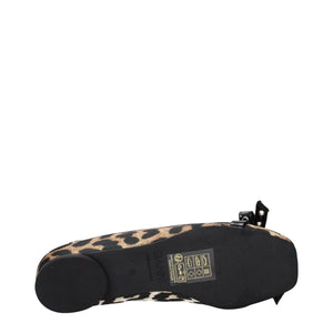 Braune Stoff-Ballett-Flats