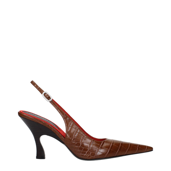 Braune Lederpumps