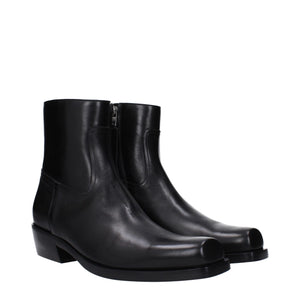 Schwarze Lederstiefeletten