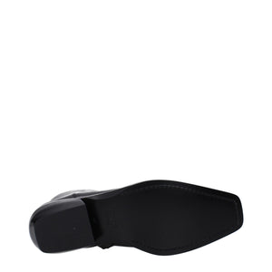 Schwarze Lederstiefeletten