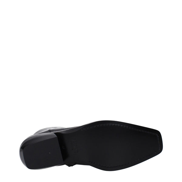 Schwarze Lederstiefeletten