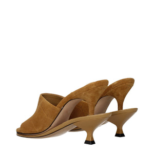 Braune Leder-Stilettosandalen